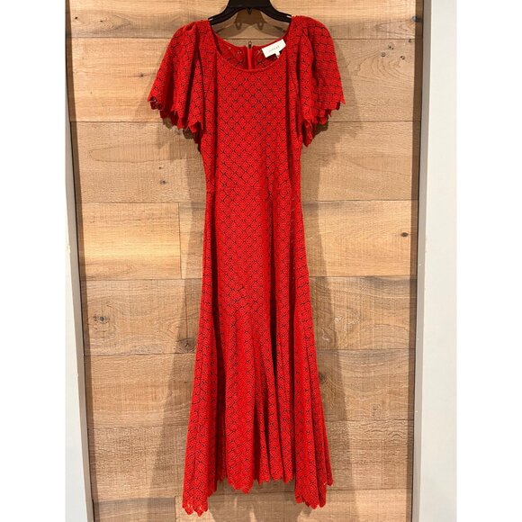 THE GREAT. The Harmony cotton-guipure lace midi dress size 0/ XS - Picture 5 of 13
